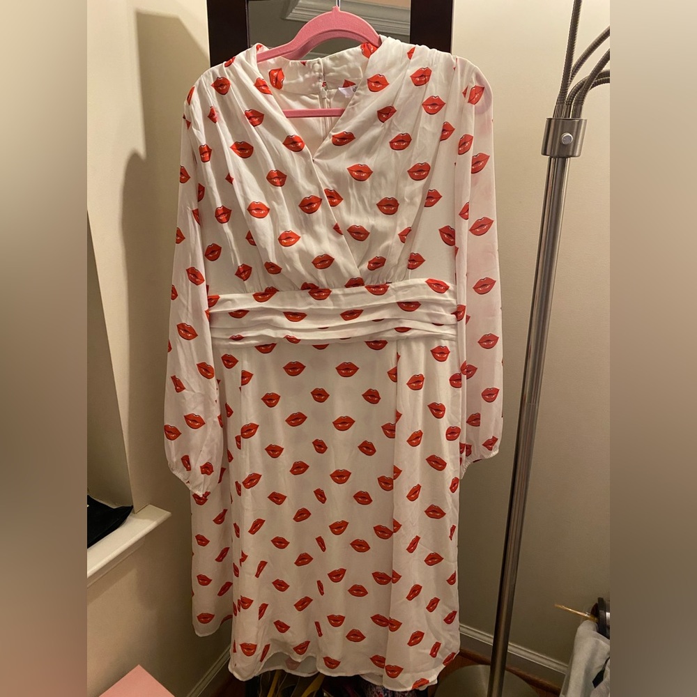 NWT!  Lip print dress from eShakti. Size 22W.